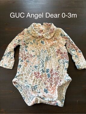 Angel Dear Multi-Color Floral Peter Pan Collar Bodysuit